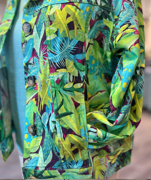Jungle Linen Jean Jacket size XL