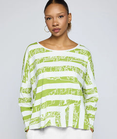 Luukaa Astraea Stripe Tee Lime