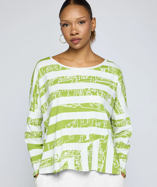 Luukaa Astraea Stripe Tee Lime