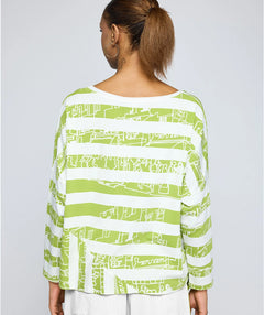 Luukaa Astraea Stripe Tee Lime