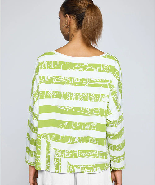 Luukaa Astraea Stripe Tee Lime