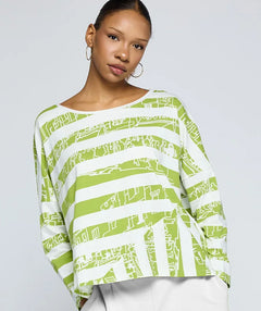 Luukaa Astraea Stripe Tee Lime