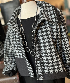 Luukaa Novara Houndstooth Boxy Jacket