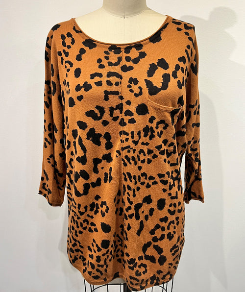Easy animal tunic cognac - Premium tops from Part Two - Just $72! Shop now at Mary Walter