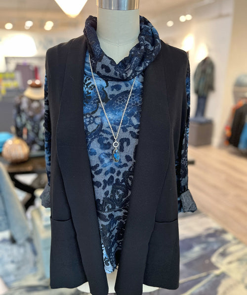 Picadilly Burnout Velvet Cowl Top