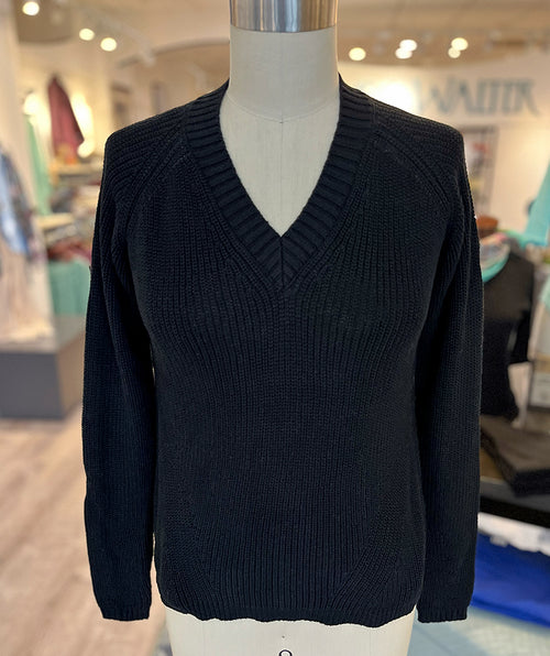 Shaker Knit V Neck Pullover