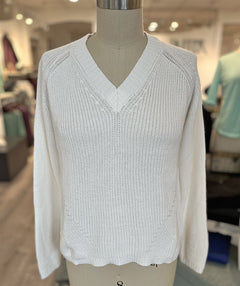 Shaker Knit V Neck Pullover