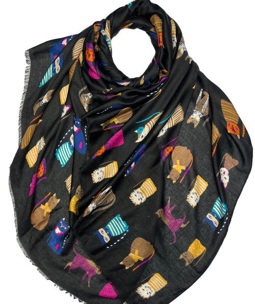 Fun kitties scarf - Premium scarves from Mary Walter - Just $48! Shop now at Mary Walter