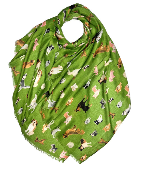 Puppy love scarf Green