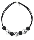 Sea Lily Bold Black and White Bead Necklace