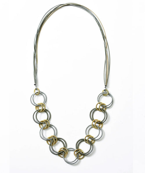 Interlocked Rings Wire Necklace - Premium necklaces from Sea Lily - Just $95! Shop now at Mary Walter