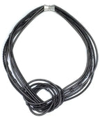 Sea Lily Large Knot Necklace Textured Black