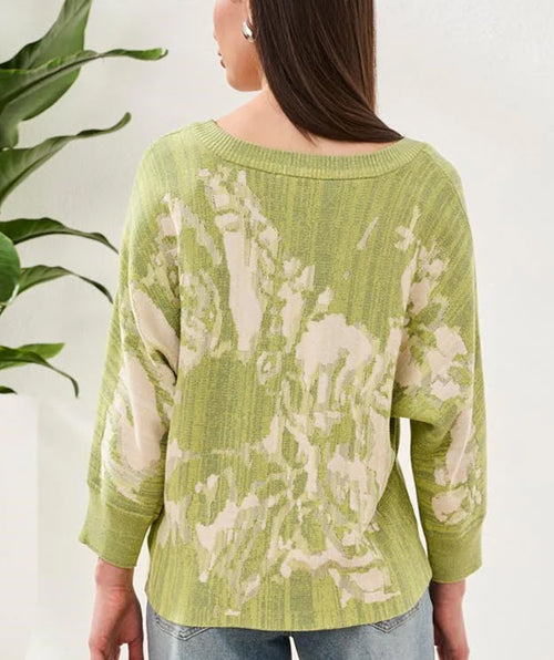 Tribal Lemongrass Jacquard Pullover