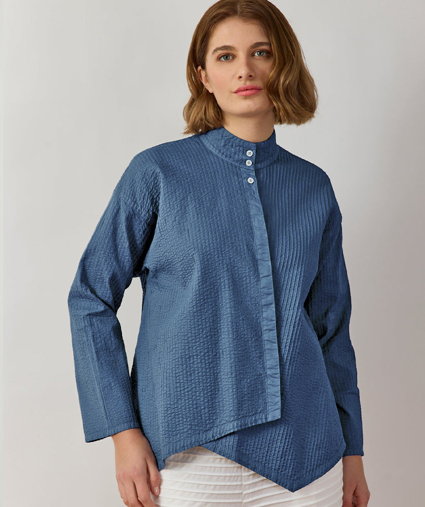 YACCO MARICARDリブ長袖シャツ グレー