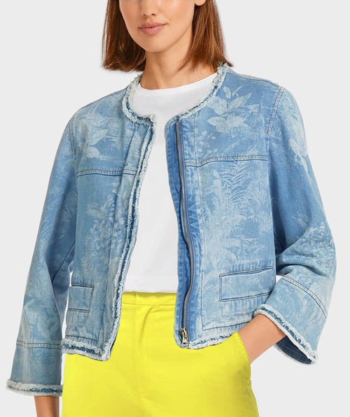 Bleached Floral Denim Jacket - Premium jackets from Marc Cain - Just $184! Shop now at Mary Walter