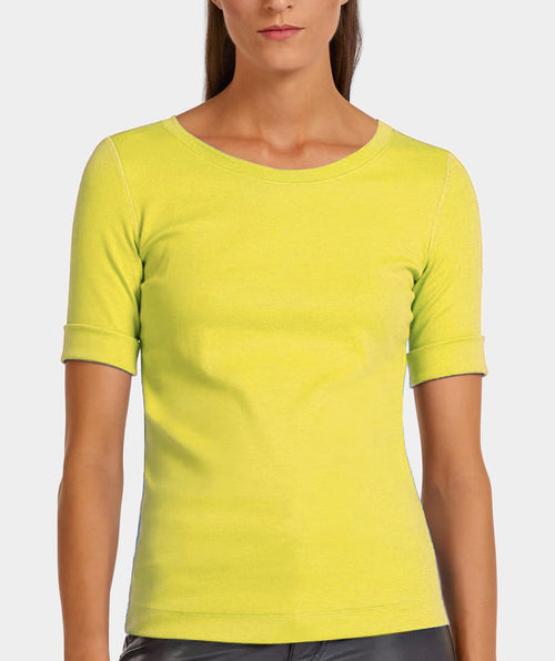 Rib Cuff Tee - Premium tops from Marc Cain - Just $48! Shop now at Mary Walter