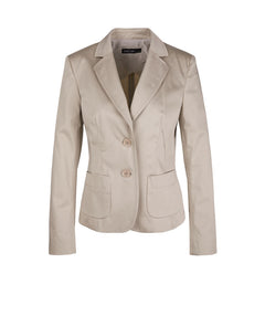 Essential polished cotton blazer Sand - Premium jackets from Marc Cain - Just $216! Shop now at Mary Walter