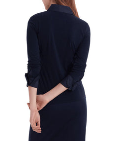 Babyskin blouse Navy - Premium tops from Marc Cain - Just $340! Shop now at Mary Walter