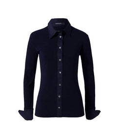 Babyskin blouse Navy - Premium tops from Marc Cain - Just $340! Shop now at Mary Walter