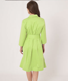Shirt dress soda green - Premium dresses from Repeat Cashmere - Just $109! Shop now at Mary Walter