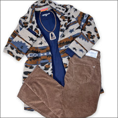 Cozy Leopard Jacquard Jacket - Premium sweaters from Villagallo - Just $79.20! Shop now at Mary Walter