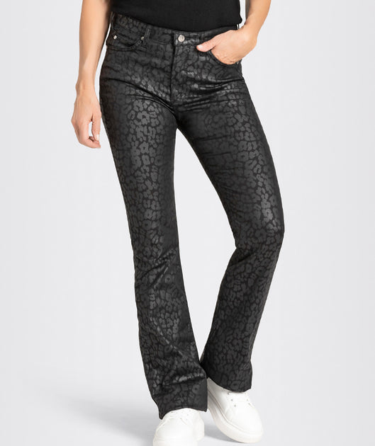 Distressed Black and Cheetah Animal Print Jeans with Feathered Seams – Être  Chic Boutique