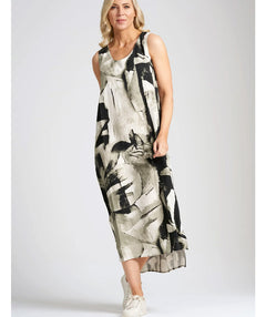 Khaki Abstract Dress - Premium dresses from Naya - Just $128! Shop now at Mary Walter