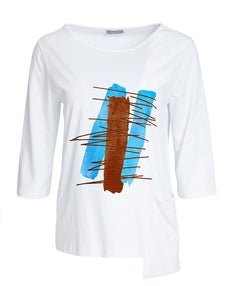 Vivid Blue Lines Tee - Premium tops from Naya - Just $97.50! Shop now at Mary Walter
