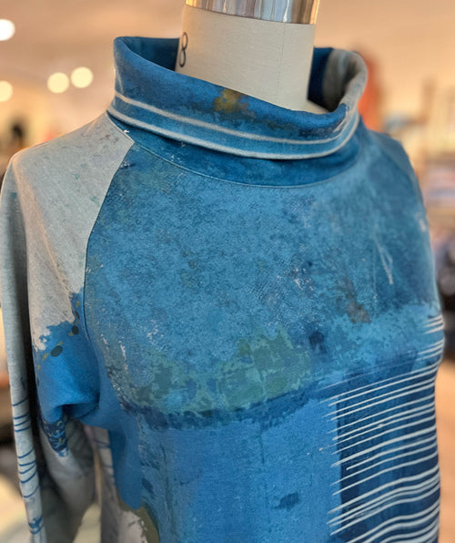 3 Potato Cozy Cowl Pullover Blue Dream