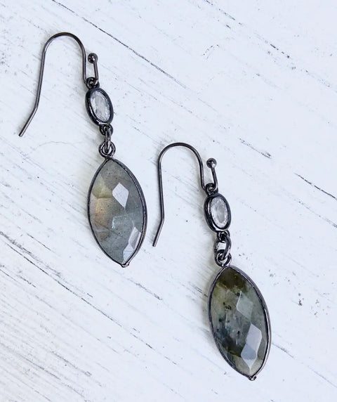 Marquise labradorite earring