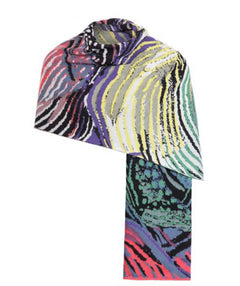 Wave jacquard knit shawl/scarf