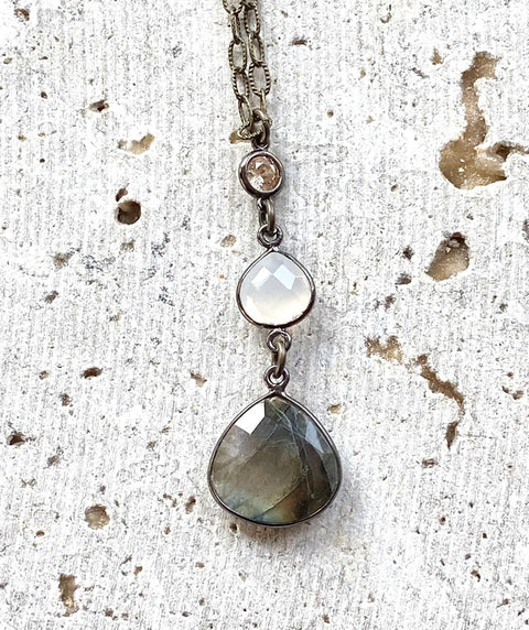 Labradorite and moonstone necklace