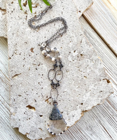 Vintage crystal long necklace