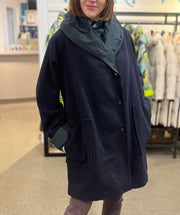 Robinia shawl collar coat navy/deep ocean