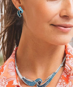 Abelia Earring Blue - Premium earrings from Mary Walter - Just $35! Shop now at Mary Walter