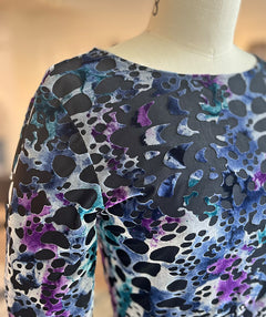 Andria Lieu Colorful Burnout Velvet Top Size Medium