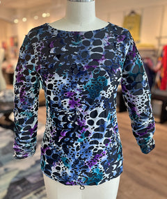 Andria Lieu Colorful Burnout Velvet Top Size Medium