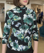 Sketchbook Flower Turtleneck - Premium tops from Andria Lieu - Just $79! Shop now at Mary Walter