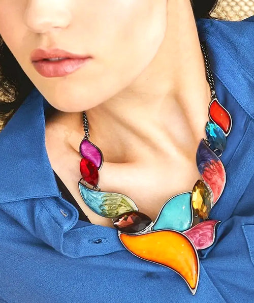 Azur Drama Necklace - Premium necklaces from Mary Walter - Just $60! Shop now at Mary Walter