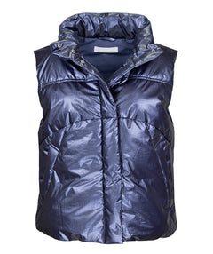 Bianca Blue Steel Puff Shine Vest