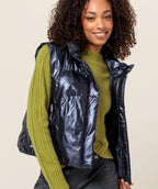 Bianca Blue Steel Puff Shine Vest