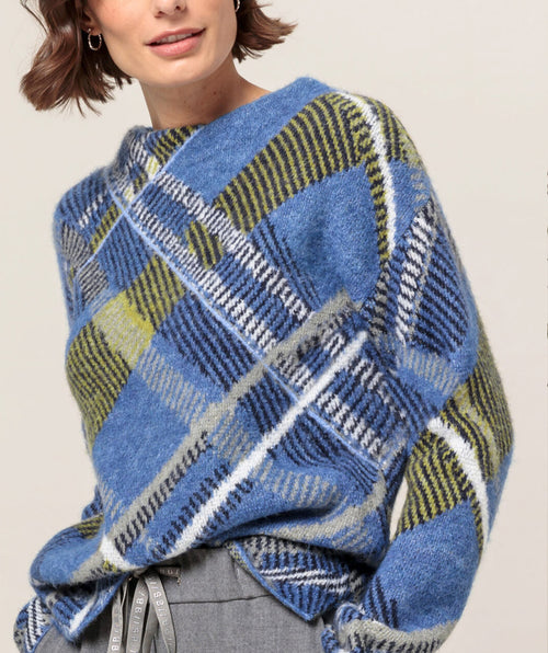 Bianca Cozy Plaid Pullover Blue Mix