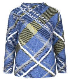 Bianca Cozy Plaid Pullover Blue Mix