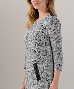 Danilo Textured Knit Dress Black/White - Premium dresses from Bianca - Just $162.50! Shop now at Mary Walter