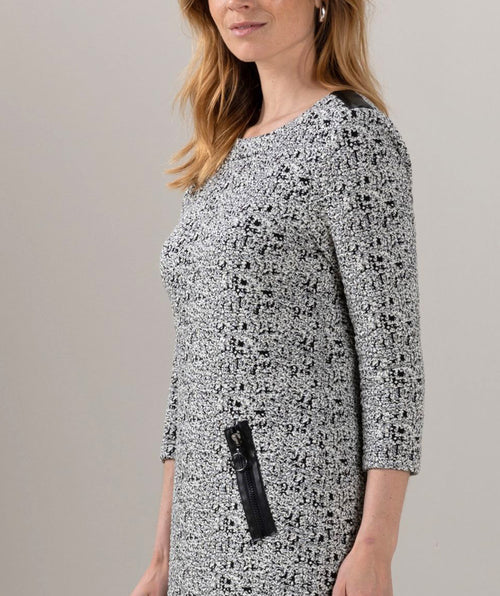 Danilo Textured Knit Dress Black/White - Premium dresses from Bianca - Just $162.50! Shop now at Mary Walter