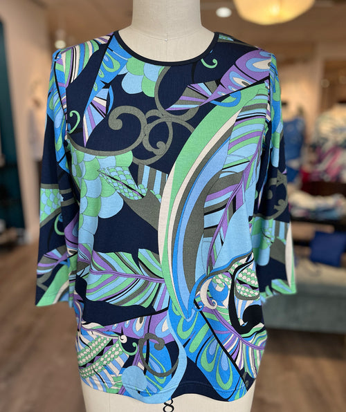 Bianca Dini Printed Navy Pop Tee