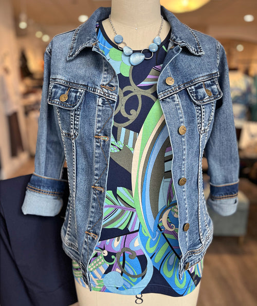 Bianca Dini Printed Navy Pop Tee