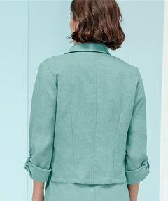 Bianca Textured Twill Blazer Jade