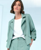 Bianca Textured Twill Blazer Jade