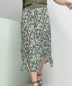 Kina Abstract Leaf Print Skirt